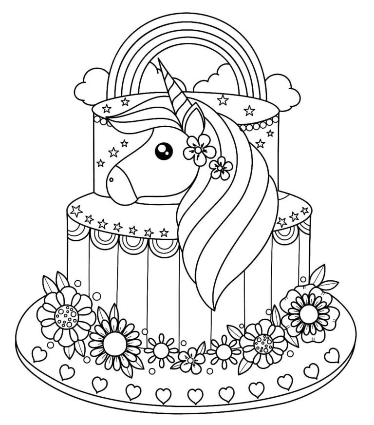 Desenhos de Bolo de Aniversário para Colorir e Imprimir