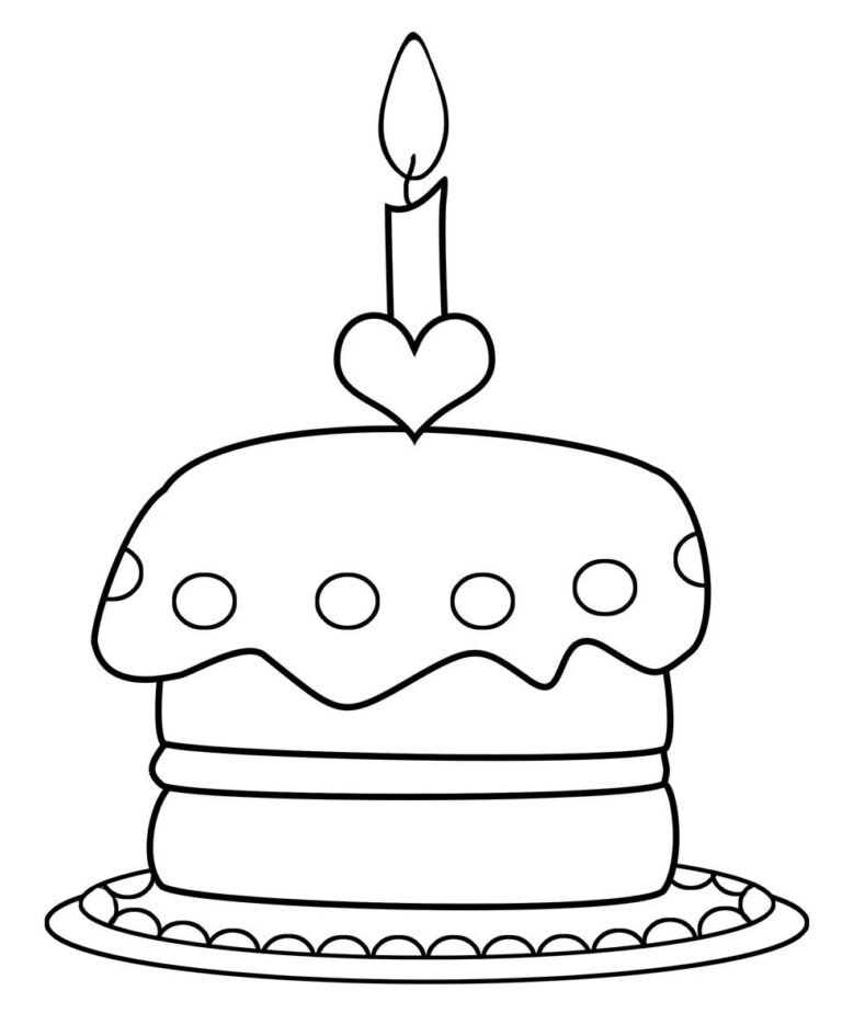 Desenhos de Bolo de Aniversário para Colorir e Imprimir