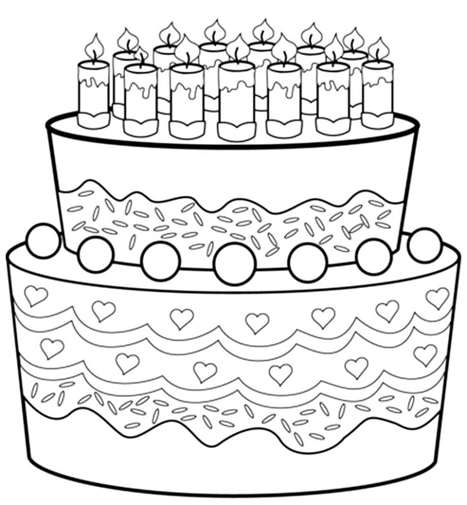 Desenhos de Bolo para Imprimir e Colorir