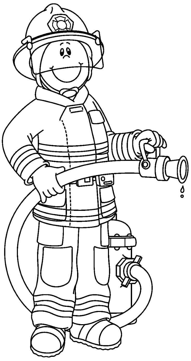 Desenhos de Bombeiro para Colorir e Imprimir