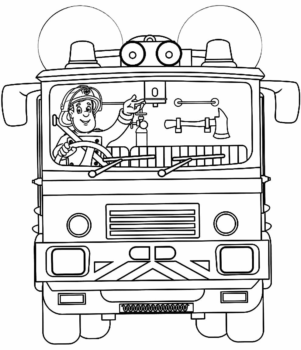 Desenhos de Bombeiro para Colorir e Imprimir
