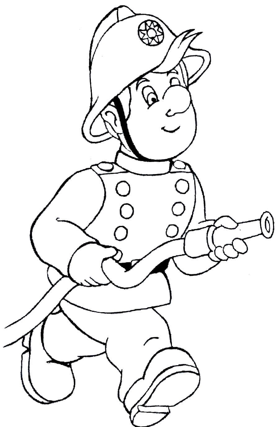 Desenhos de Bombeiro para Colorir e Imprimir