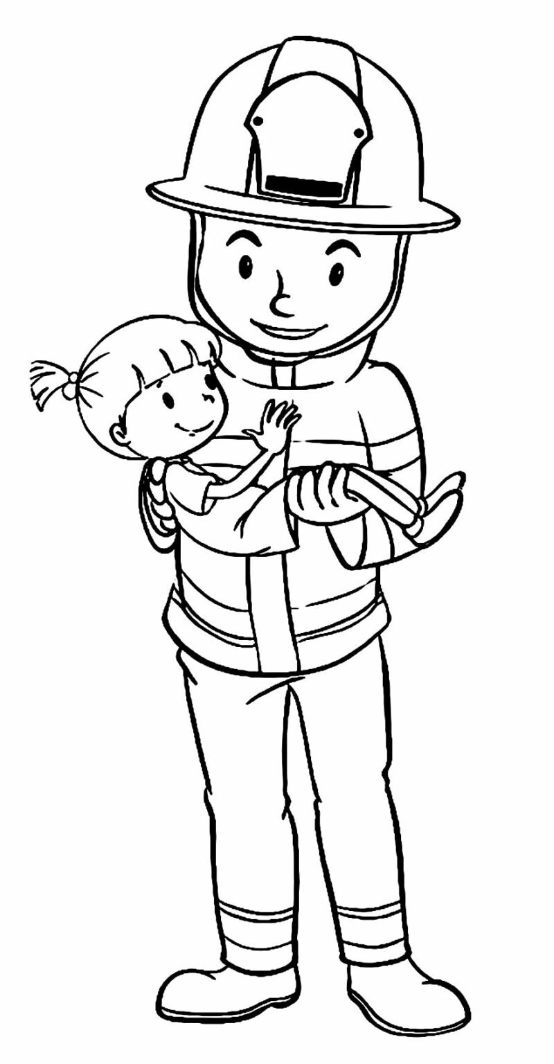 Desenhos de Bombeiro para Colorir e Imprimir