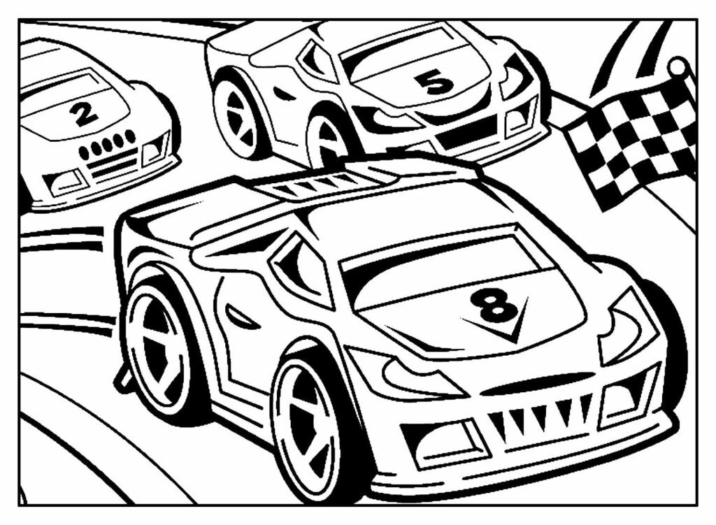 desenhos de carros de corrida para colorir 2