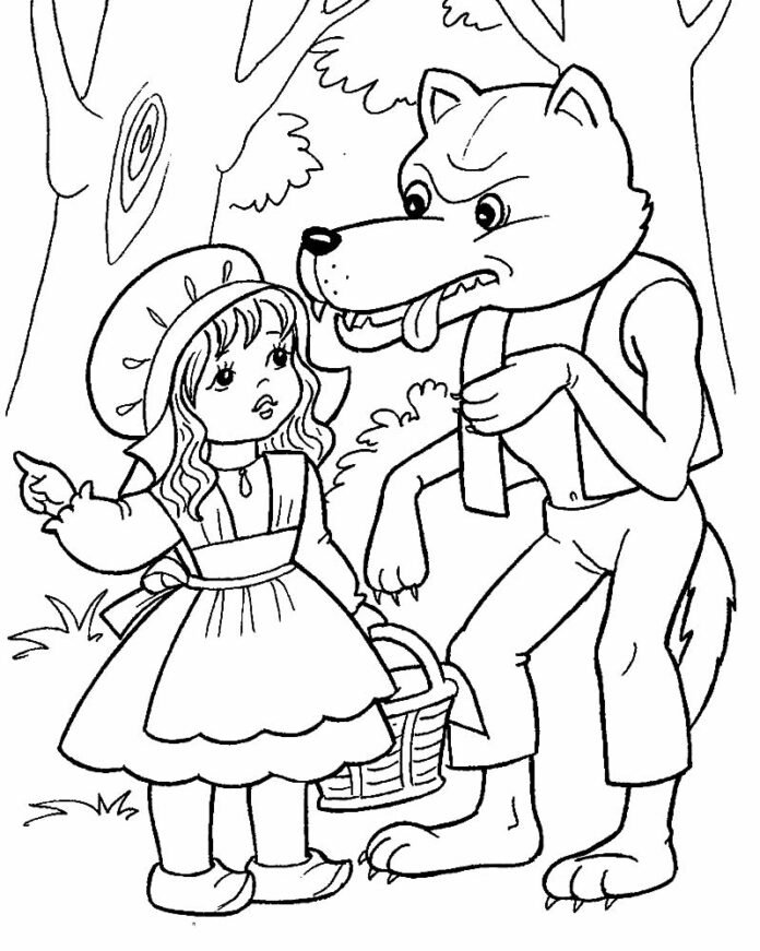 Desenhos de Chapeuzinho Vermelho para Colorir e Imprimir