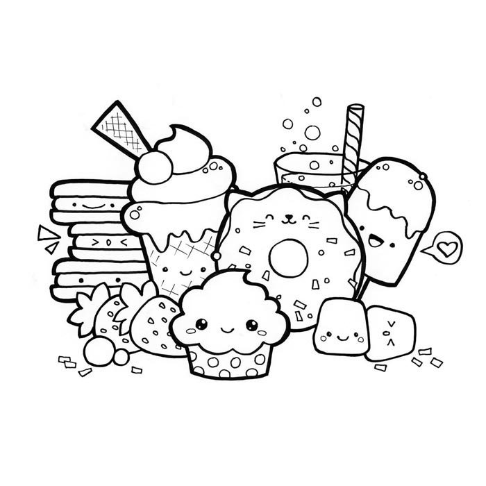 desenhos de comidas kawaii
