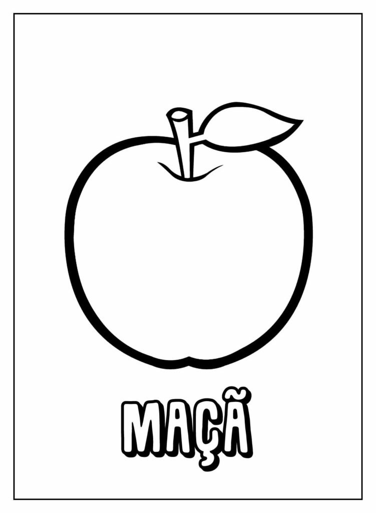 desenhos de frutas com nomes para colorir 1