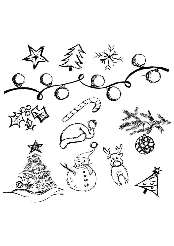 desenhos de natal para colorir arvore estrela enfeites