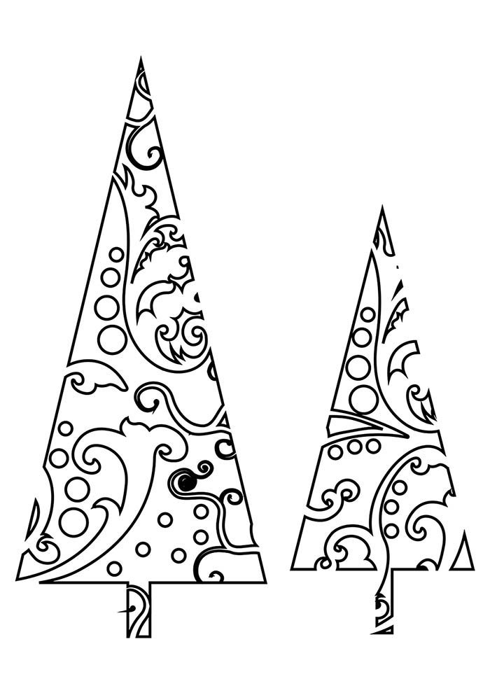 desenhos de natal para colorir arvores de natal