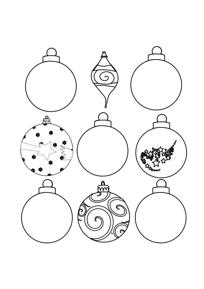 desenhos de natal para colorir bolas