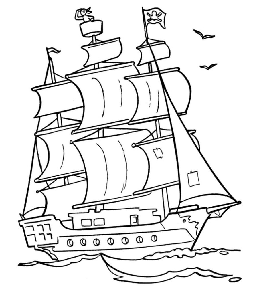 desenhos de navio para colorir 2