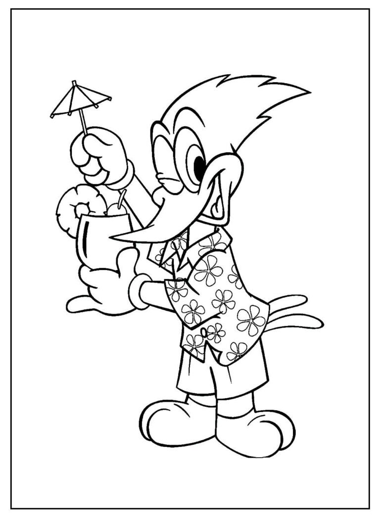 Desenhos do Pica-Pau para Colorir e Imprimir