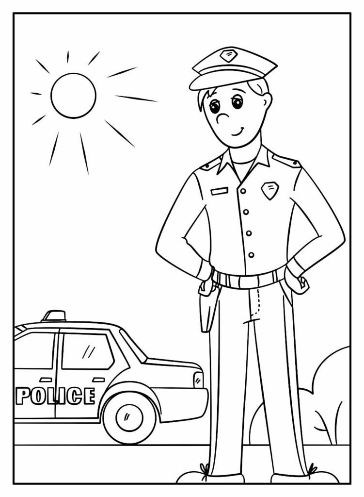 desenhos de policial para colorir 15