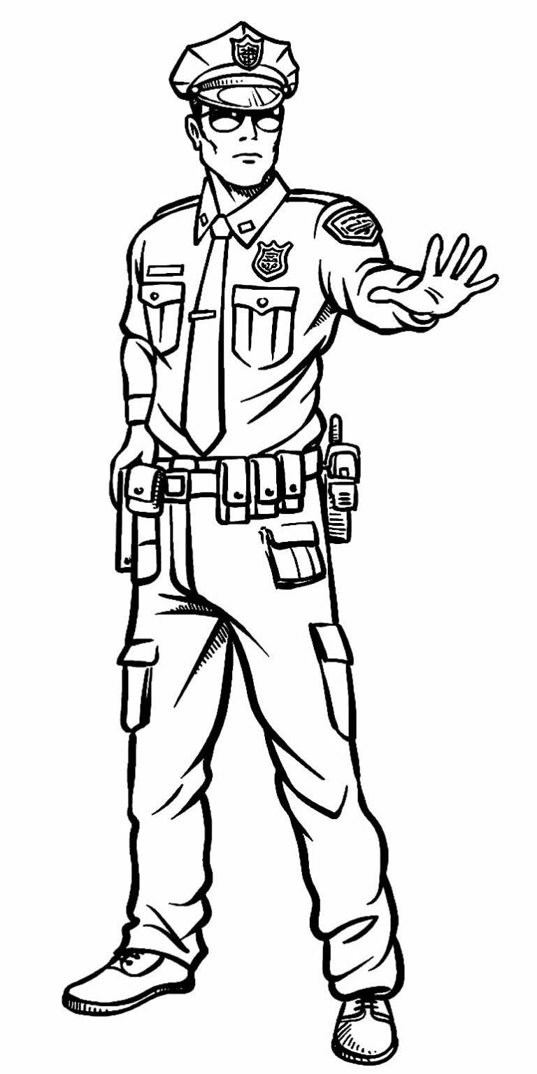 Desenhos de Policial para Colorir e Imprimir