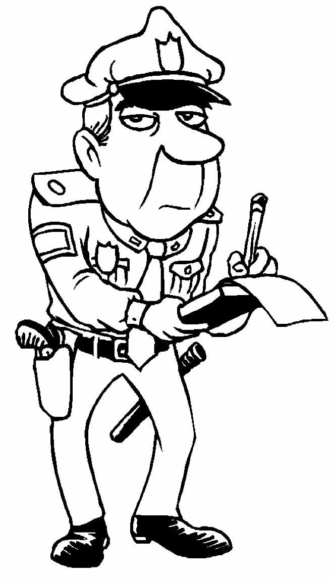 Desenhos de Policial para Colorir e Imprimir