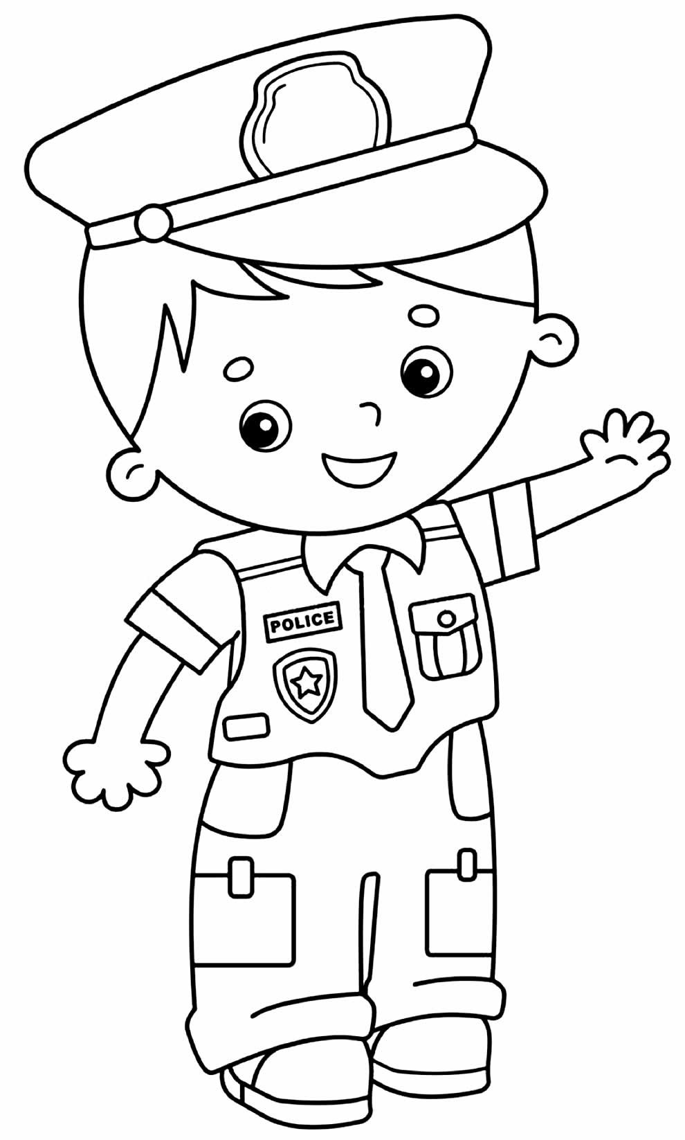 Desenhos de Policial para Colorir e Imprimir