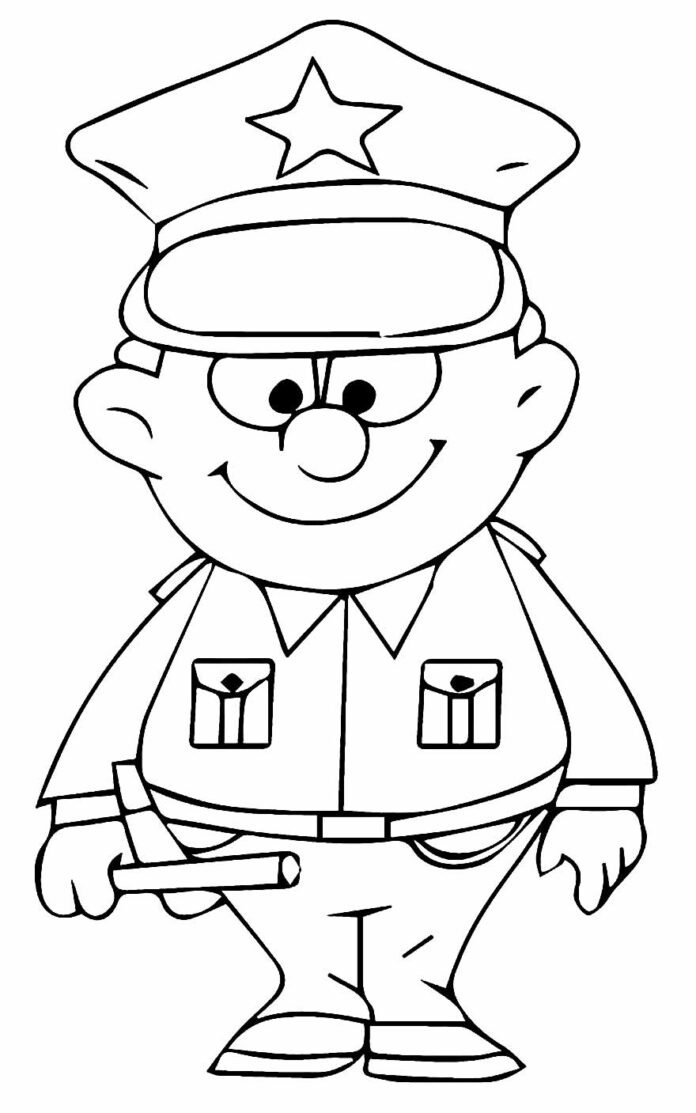 Desenhos de Policial para Colorir e Imprimir