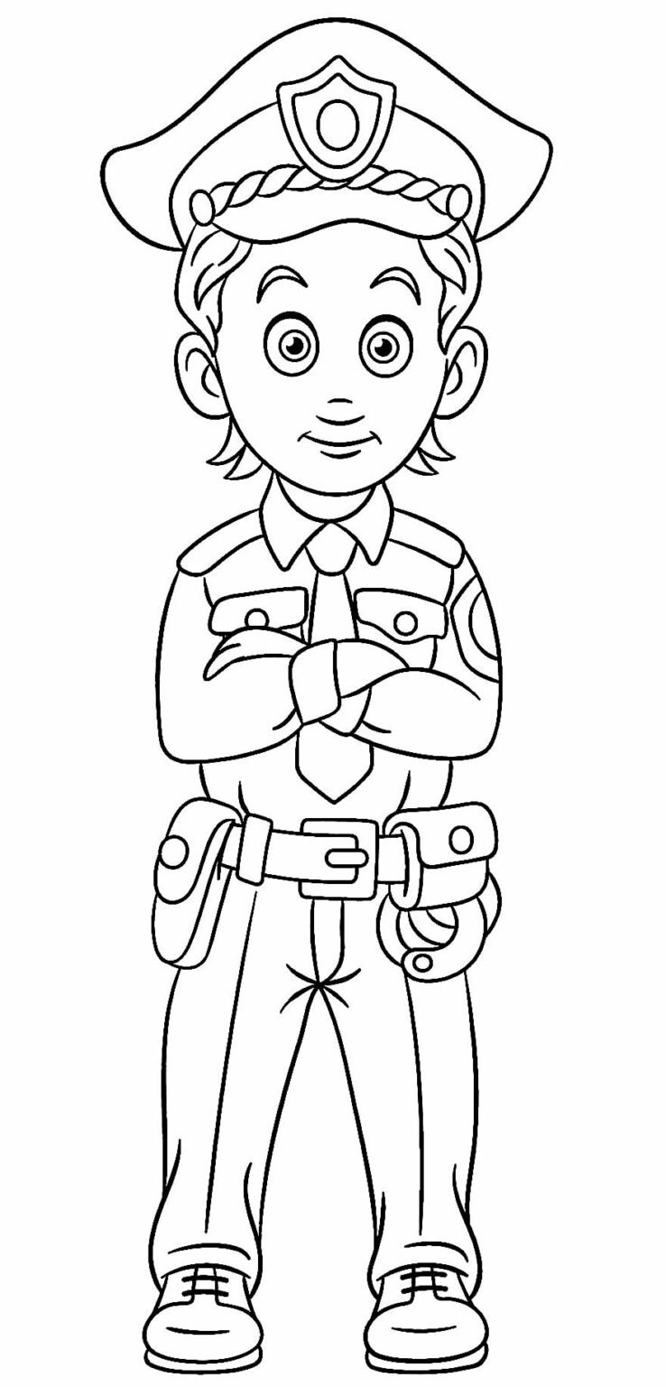 Desenhos de Policial para Colorir e Imprimir
