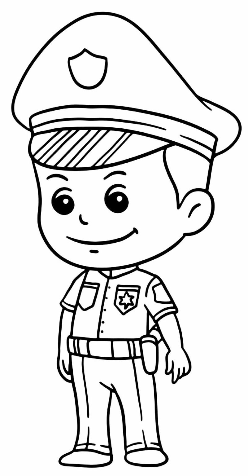 Desenhos de Policial para Colorir e Imprimir