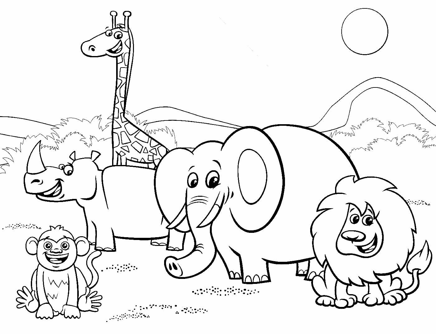 Desenhos de Safari para Colorir e Imprimir