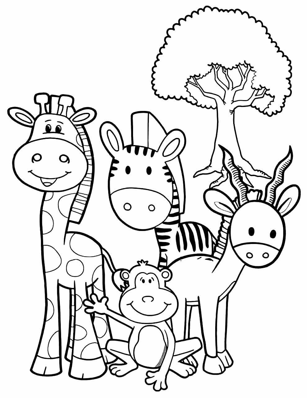 Desenhos de Safari para Colorir e Imprimir