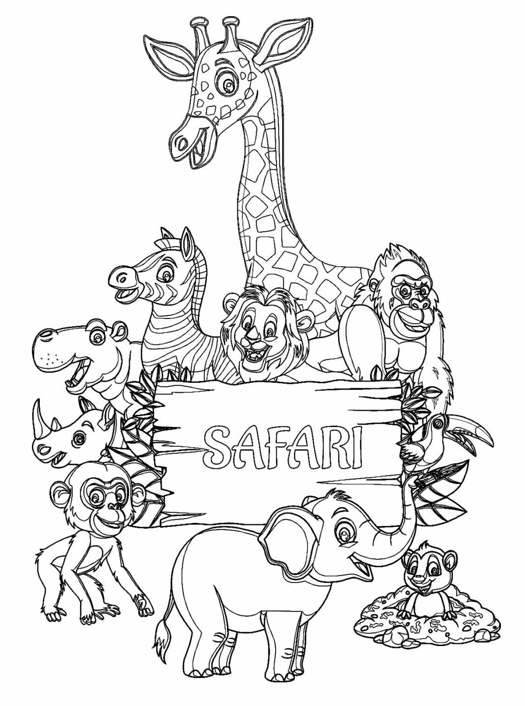 Desenhos de Safari para Colorir e Imprimir