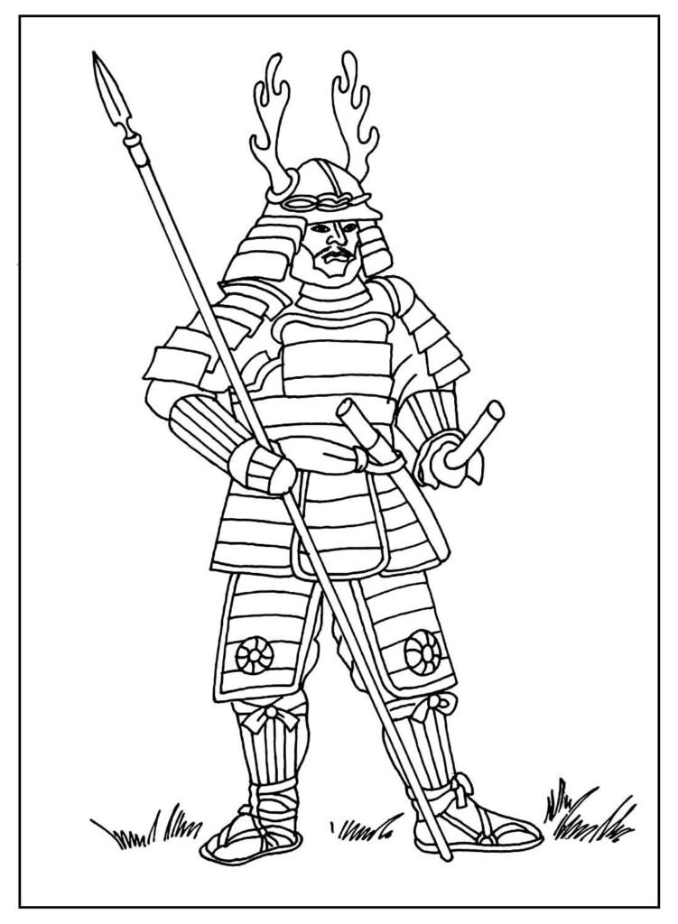 desenhos de samurai para colorir 2