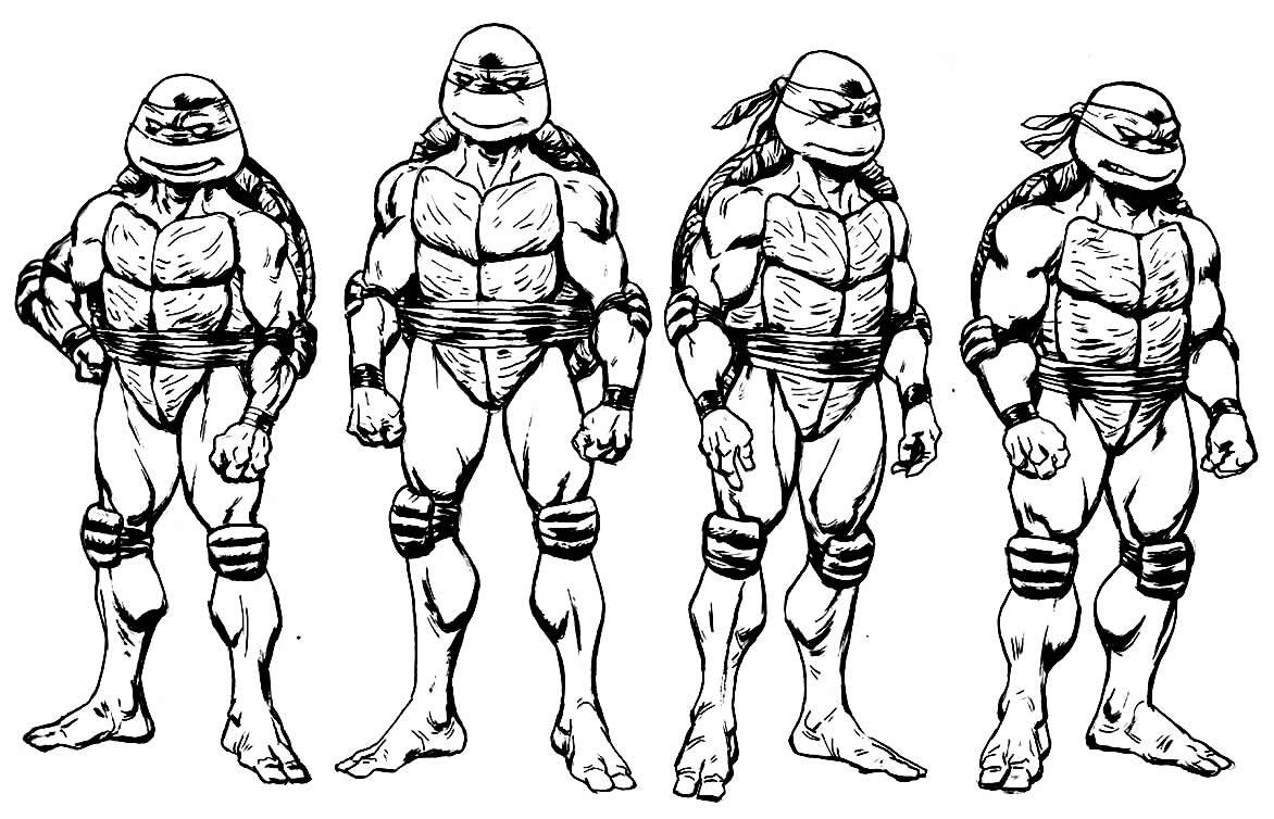 Desenhos das Tartarugas Ninja para Colorir e Imprimir