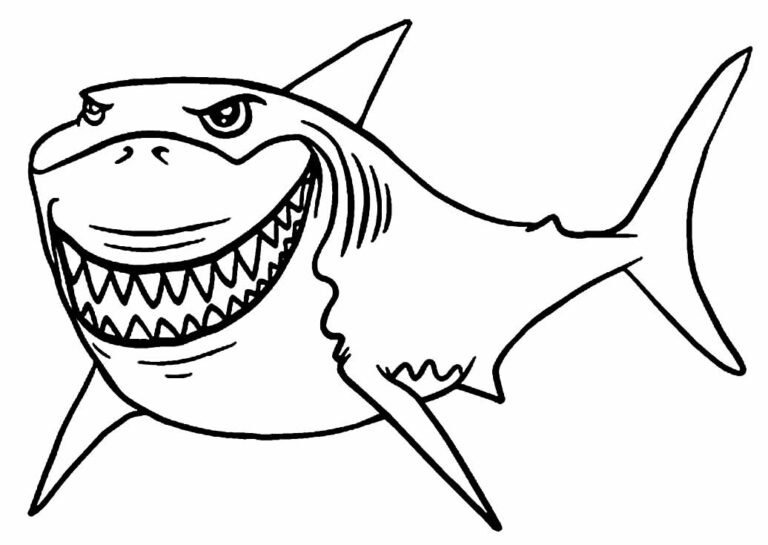 Desenhos de Tubarão para Colorir e Imprimir