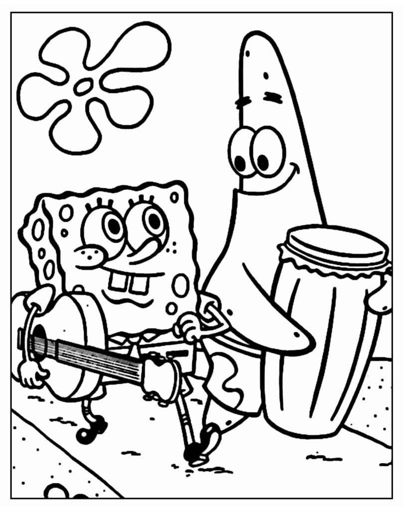 desenhos do bob esponja para pintar e colorir facil 1