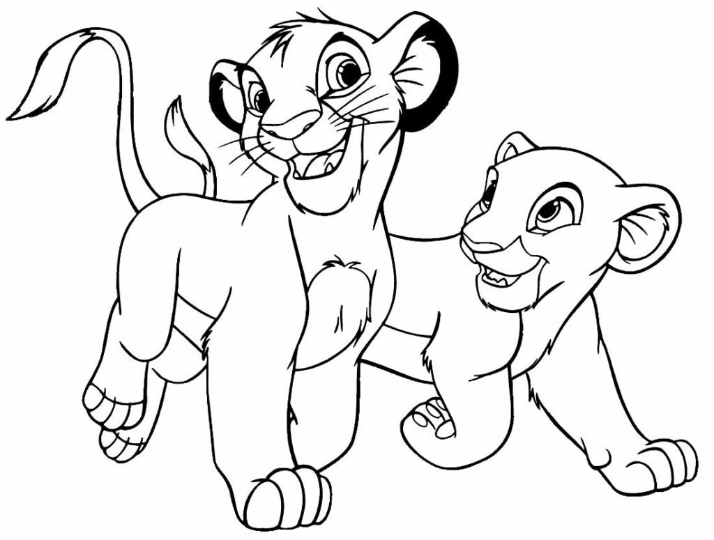 desenhos do rei leao para colorir 1