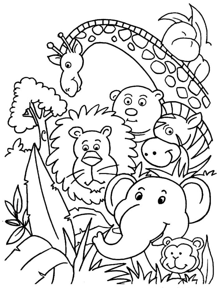 Desenhos de Safari para Colorir e Imprimir