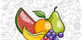 Desenhos de Frutas com Nomes para Colorir e Imprimir frutas com nomes para colorir