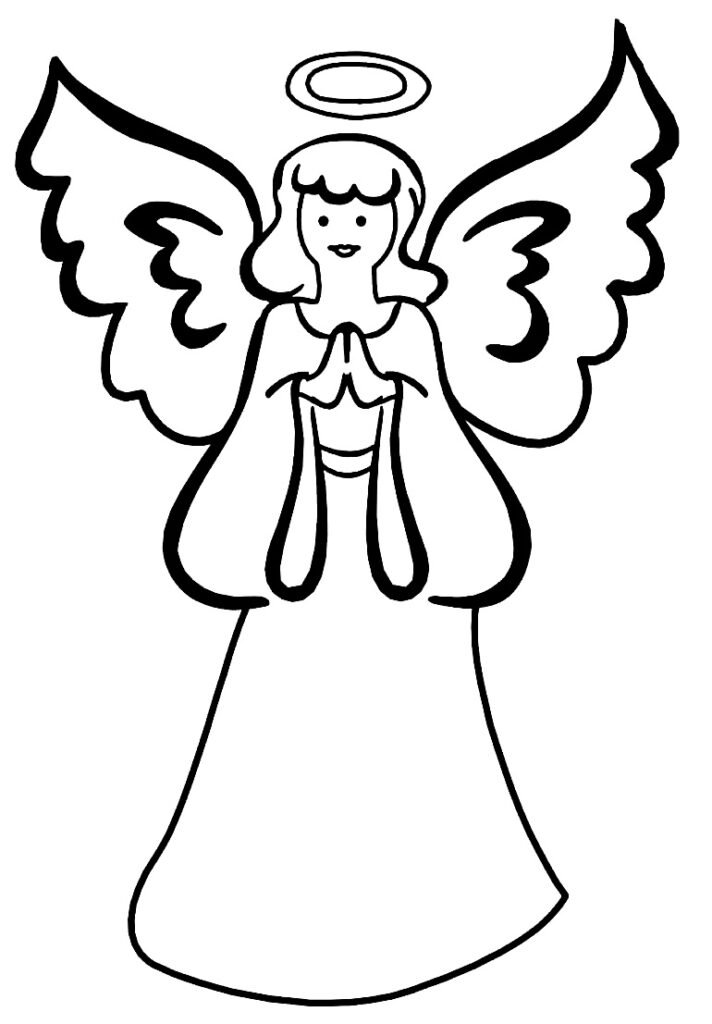 lindos desenhos para colorir de anjinhos e anjinhas simples e faceis 8