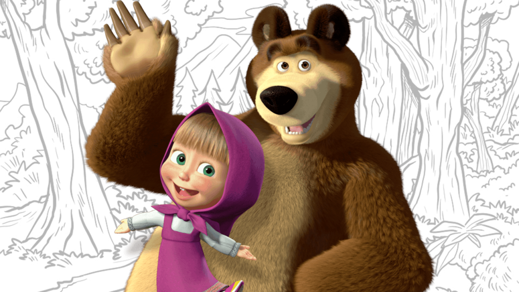 masha e o urso para colorir