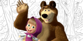 masha e o urso para colorir