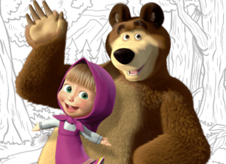 masha e o urso para colorir
