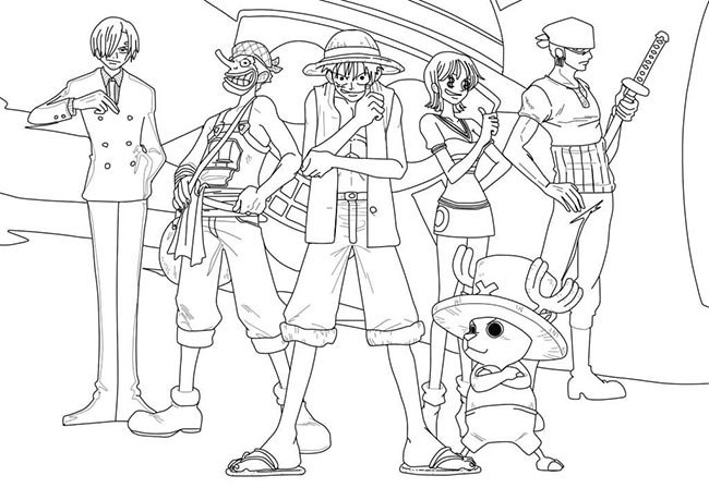 one piece para colorir tripulacao