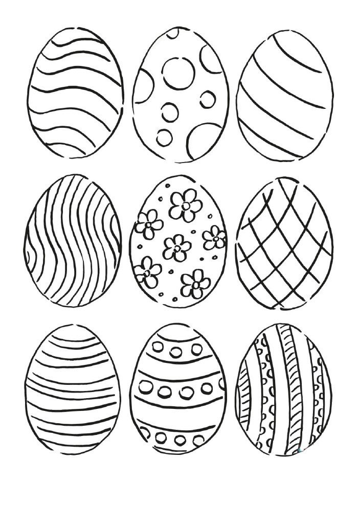 ovos de pascoa para colorir pequenos