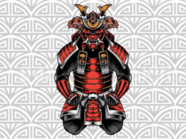 samurai para colorir