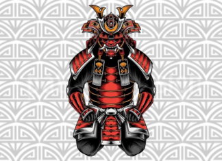 samurai para colorir