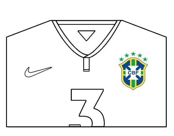 selecao brasileira para colorir camisa dobrada