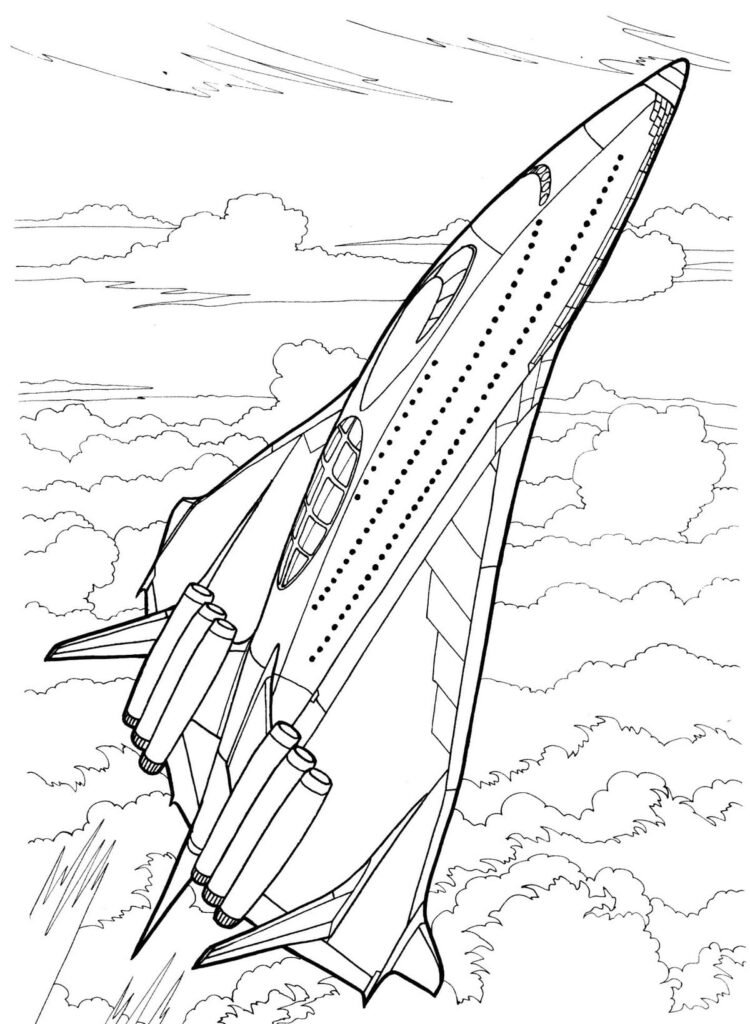 space ship para colorir decolando