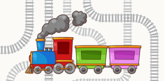 trenzinho para colorir