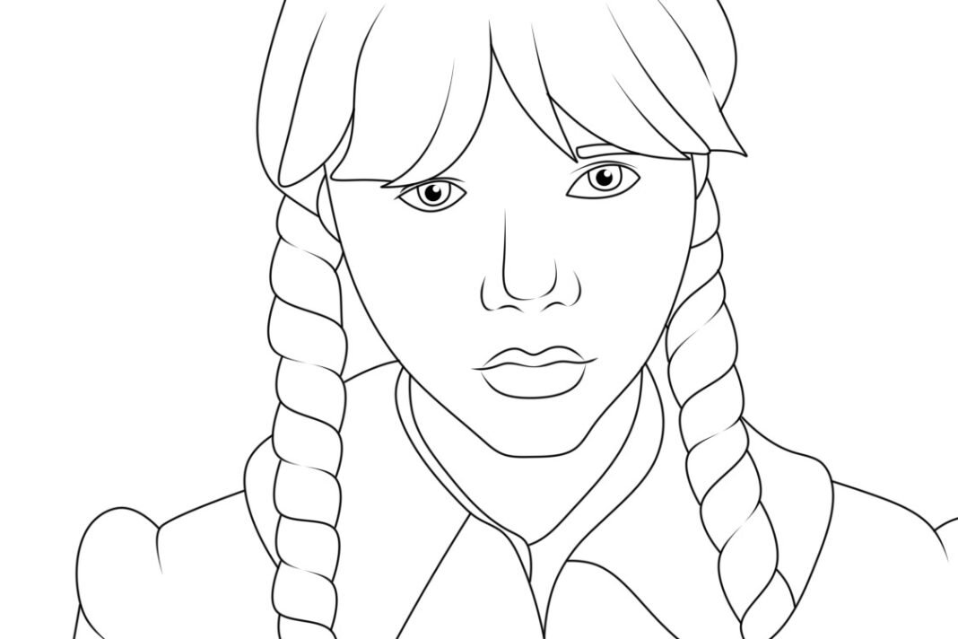 Desenhos da Wandinha para Colorir e Imprimir - Aprender a Desenhar