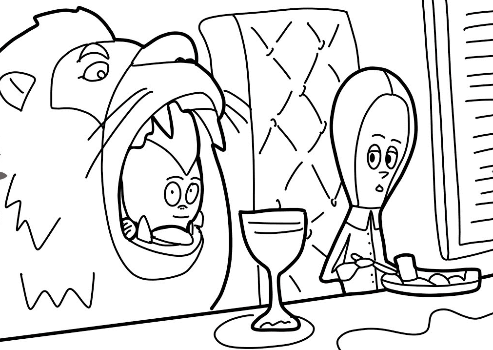 Desenhos da wandinha addams para colorir 20