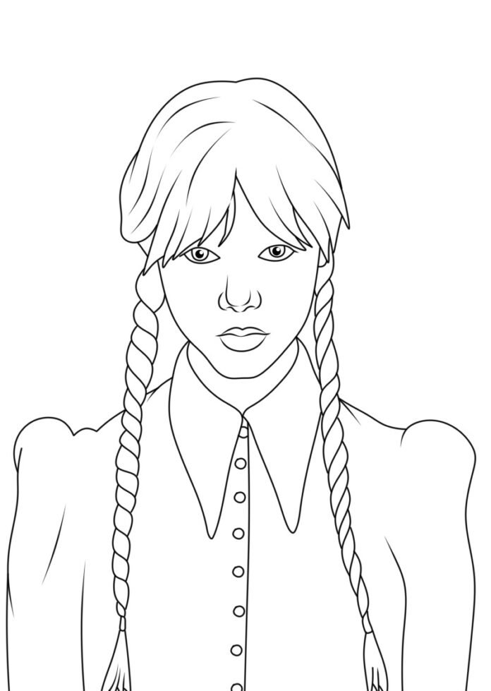 Desenhos da Wandinha para Colorir e Imprimir - Aprender a Desenhar