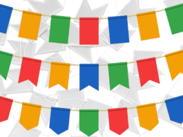 bandeirinhas de festa junina para colorir