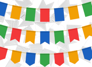 bandeirinhas de festa junina para colorir