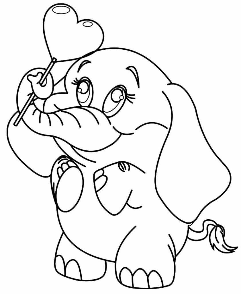 desenho de elefante para pintar e colorir 3